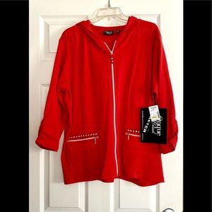 NWT Women’s Onque Casual Sun Seeker Hooded Sweater Jacket Top Hoodie Size 1X